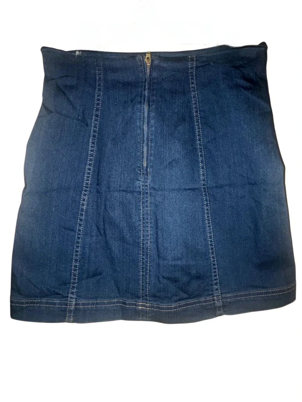 Free People Modern Femme Dark Wash Stretch Denim Skirt